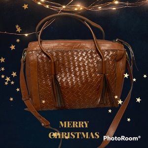 Noonday collection leather woven  satchel